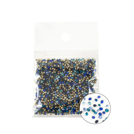 *1102-6430-03 - Pierre Shamballa Chaton Dos Pointu PP10/PP13/PP15 Mixte Aquatique *1102-6430-03,Chatons,Verre,Stone,Chaton,Verre,Shamballa,PP10/PP13/PP15,Pointed Back,Mix,Mix,Aquatic,Chine,10gr,montreal, quebec, canada, beads, wholesale