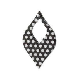 *DB-1106-0534-01 - Pendentif Resine Losange Anneau 30X49MM Noir Points Blancs 10pcs *DB-1106-0534-01,Pendentifs,Résine,Pendentif,Resin,30X49MM,Losange,Anneau,Noir,Noir,White Dots,Chine,Dollar Bead,10pcs,montreal, quebec, canada, beads, wholesale