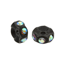 A-1190-0221-BLK - Bille de Pierre du Rhin Noir Rondelle 6MM Cristal AB 12pcs A-1190-0221-BLK,Pierres du Rhin,Billes,Bille,Noir,Verre,Pierre du Rhin,6mm,Rond,Rondelle,Transparent,Cristal,AB,Chine,12pcs,montreal, quebec, canada, beads, wholesale
